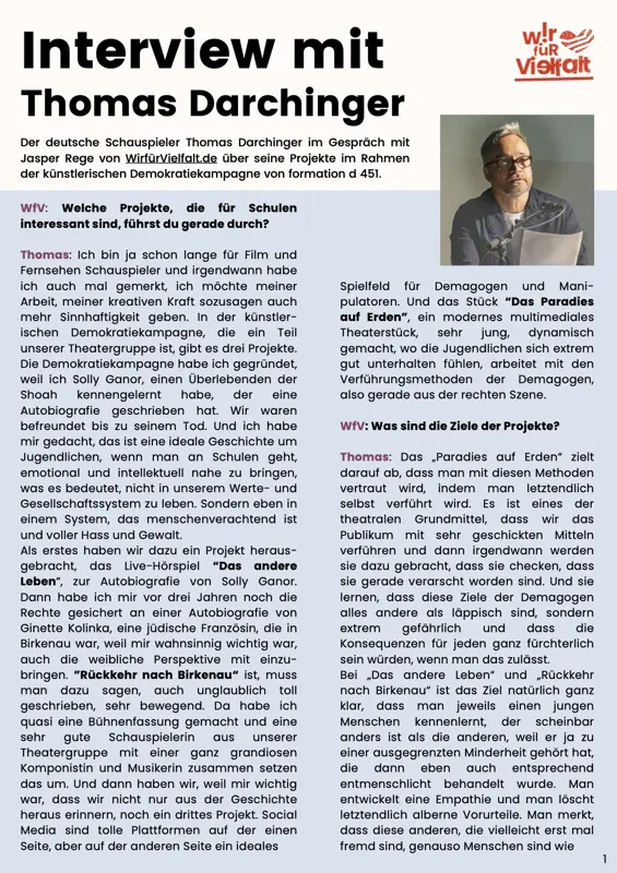 Wir für Vielfalt: Interview für die Initiative Wir für Vielfalt